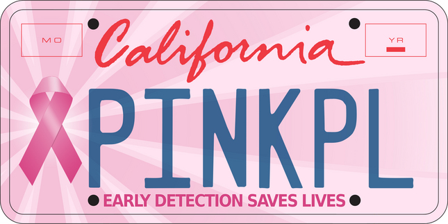 pink license plate california