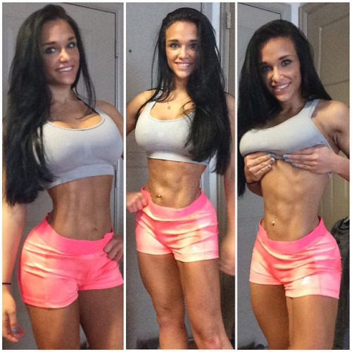 fit girl showing off