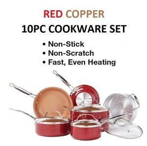 10 pc copper cookware