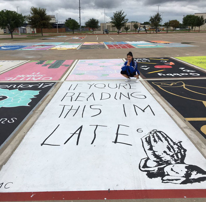 These High School Seniors Got to Paint Their Own Parking Spots