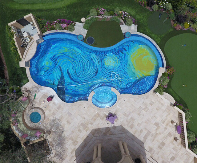 This Pool's "Starry Night" Flooring Is Giving Us Serious Pool Goals