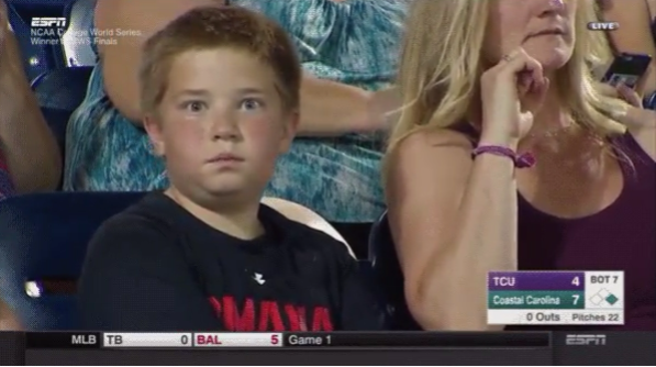 Kid At Baseball Game Is Your Staring Contest Goals