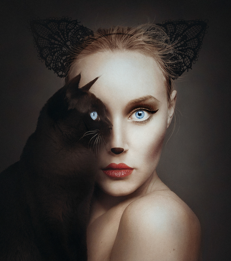 Artist Replaces One Eye with an Animal's in Incredible Self Portrait Series