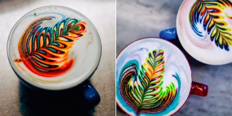 This Barista Makes Colorful Latte Art, and It's Incredible
