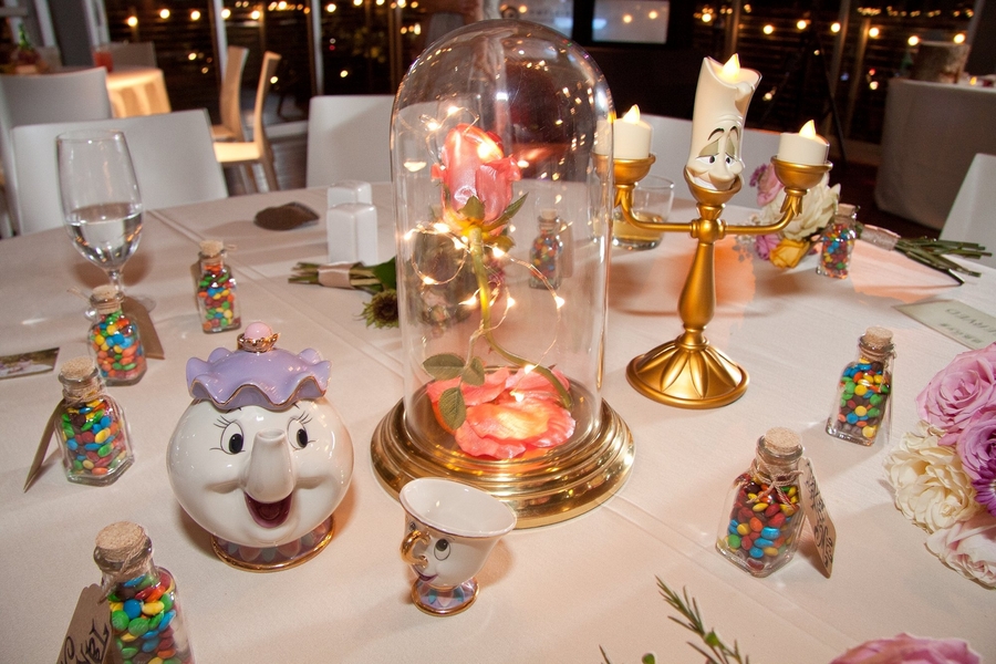 This Couple's Wedding Centerpieces Were Inspired by Different Disney Movies
